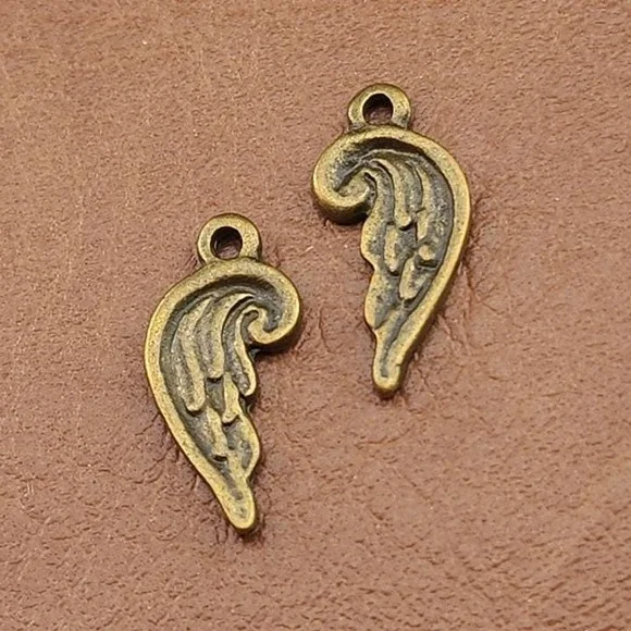 12pcs Angel Wing Charms Bronze Tone Metal, jewelry making supplies - Picture 1 of 6